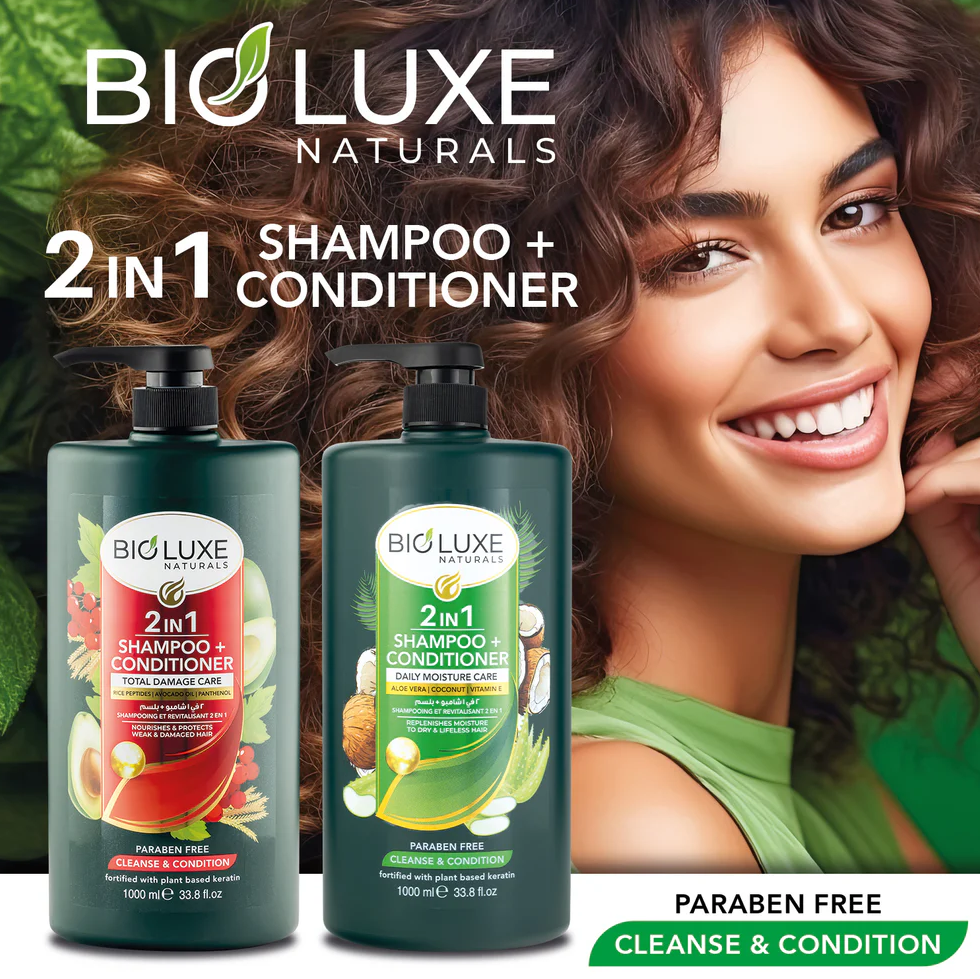 Total Damage Care 2-in-1 šampūns + kondicionieris no BioLuxe Naturals 1000ml